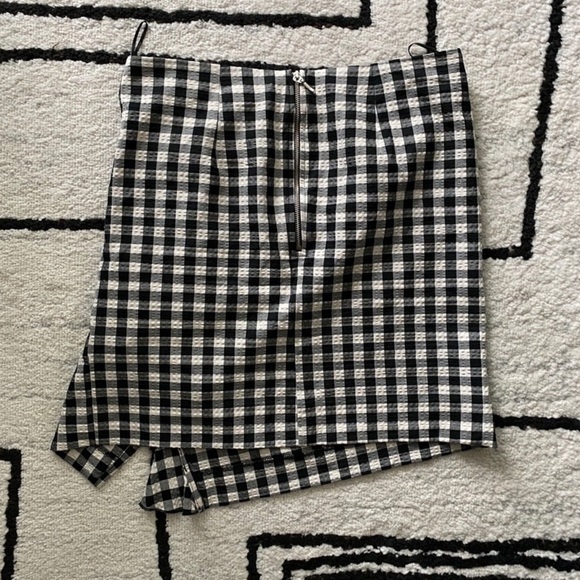 NWT H&M Black and White Checker Ruffle Mini Skirt - Picture 4 of 4